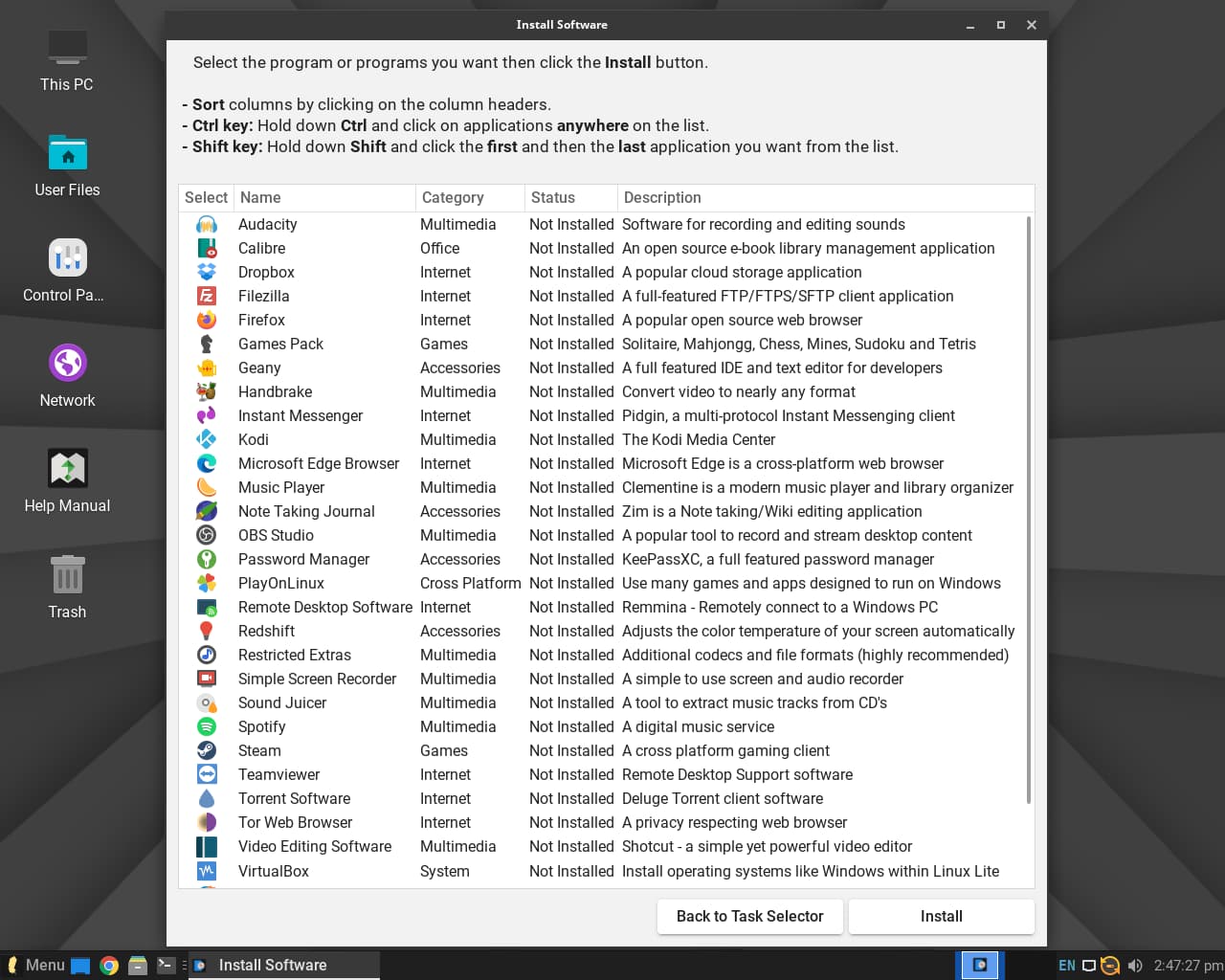 Software center and updates